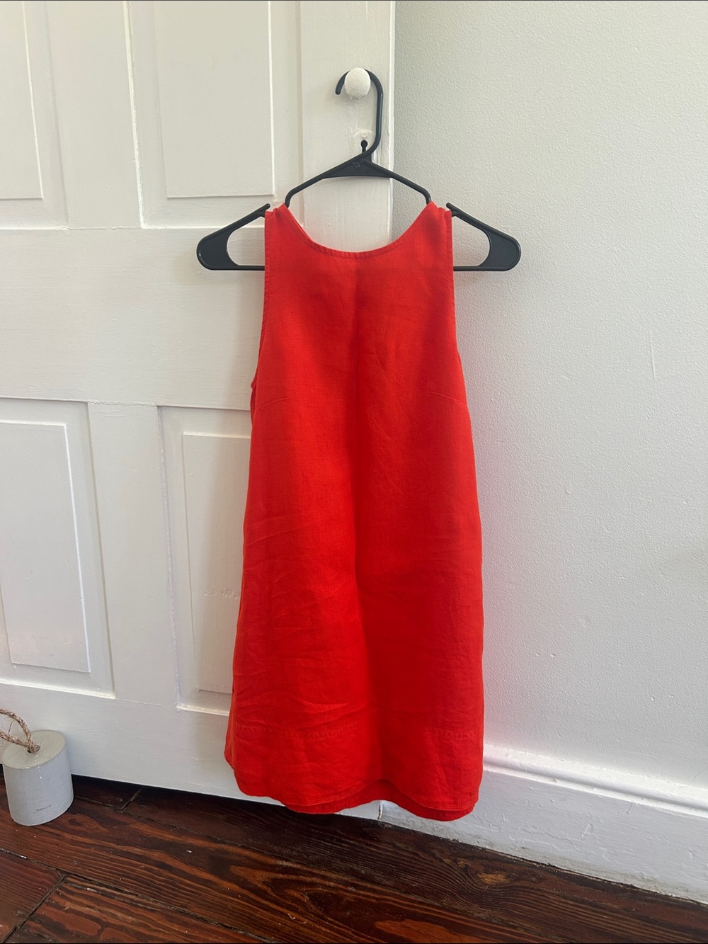 Madewell Red Sleeveless Shift Linen Dress